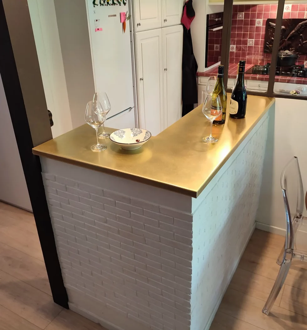 Fabrication de bar et piste de comptoir en cuivre, laiton et zinc